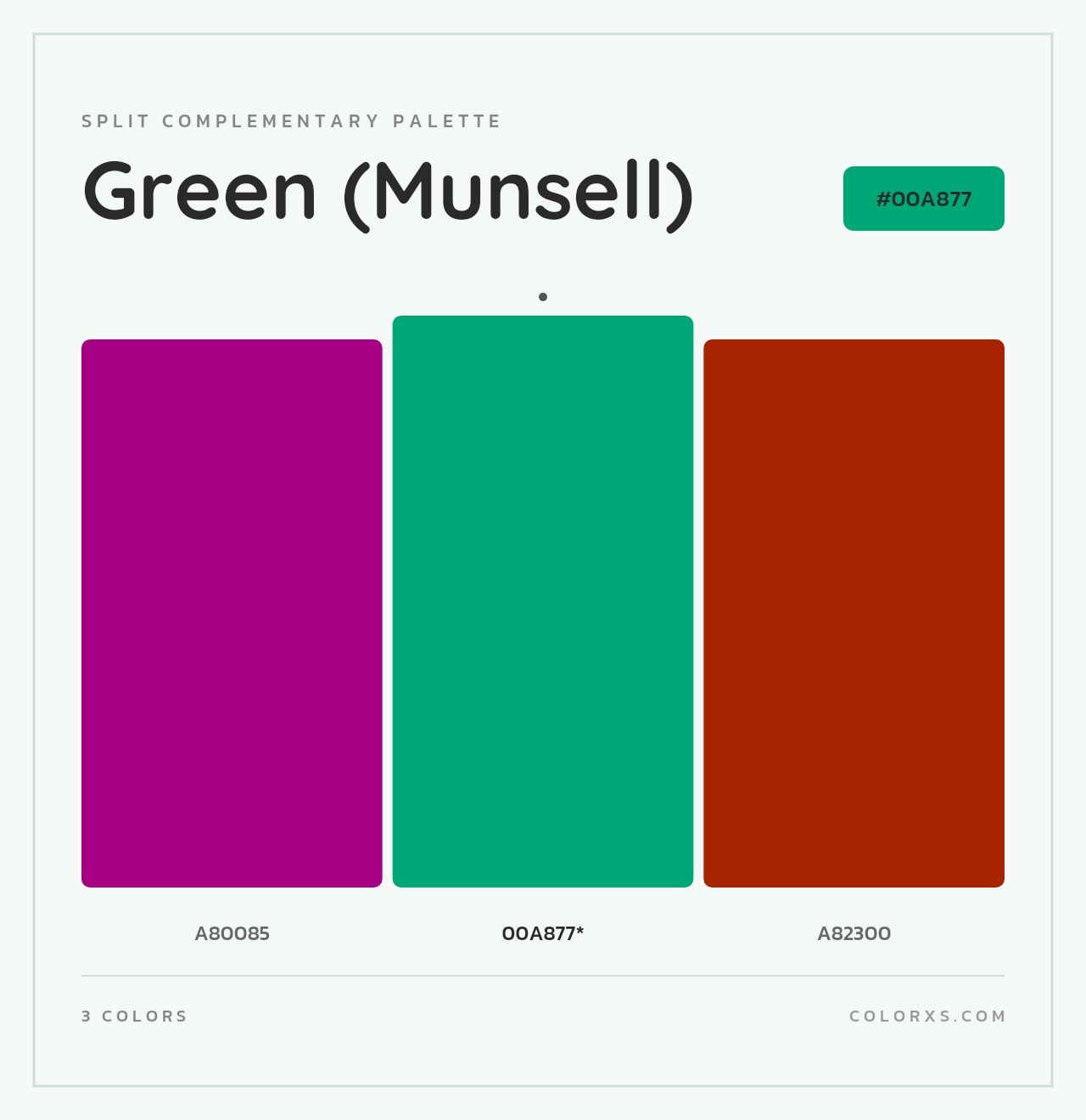 Green (Munsell) - Split-Complementary Color Palette