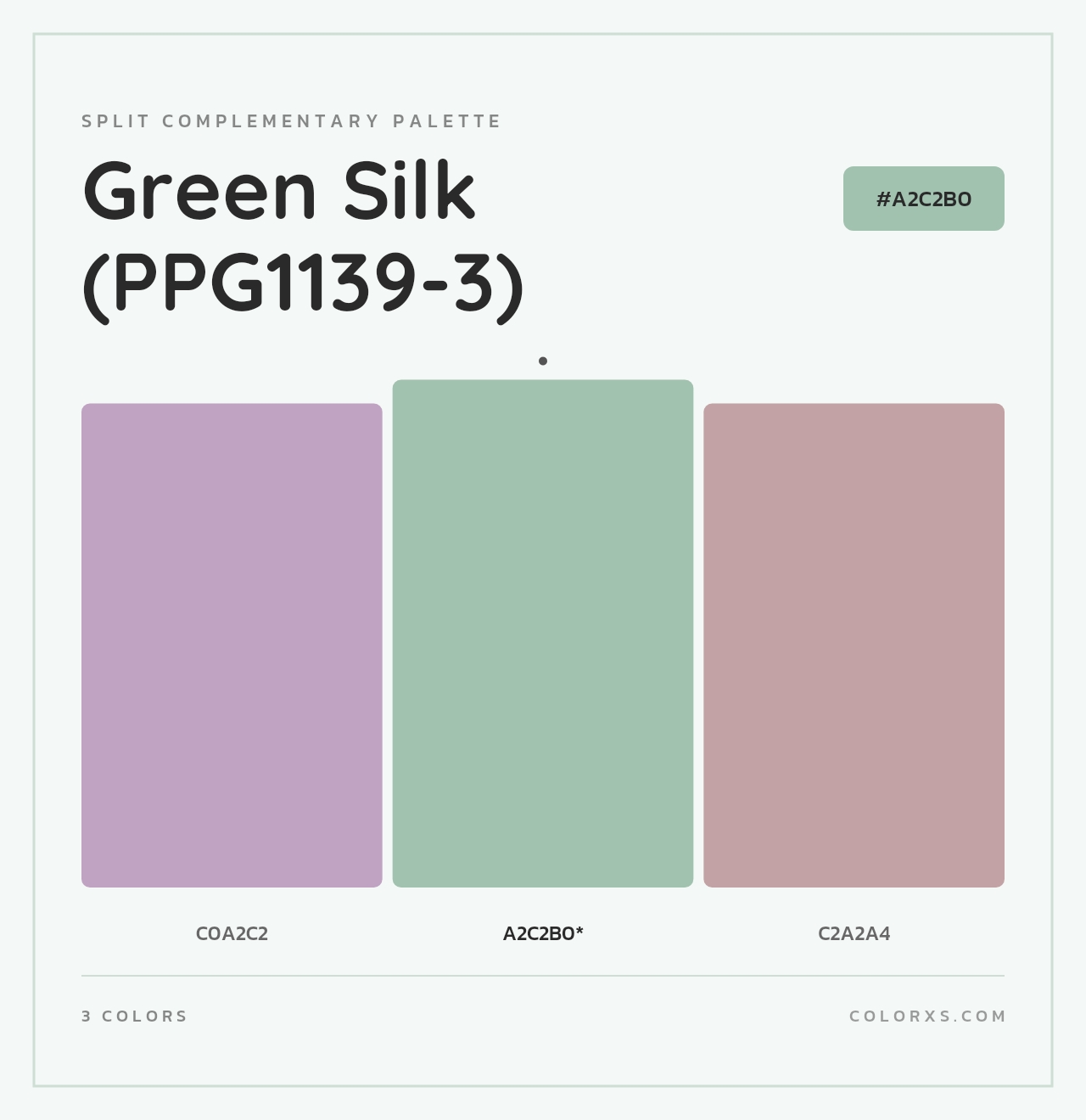 Green Silk (PPG1139-3) - Split-Complementary Color Palette