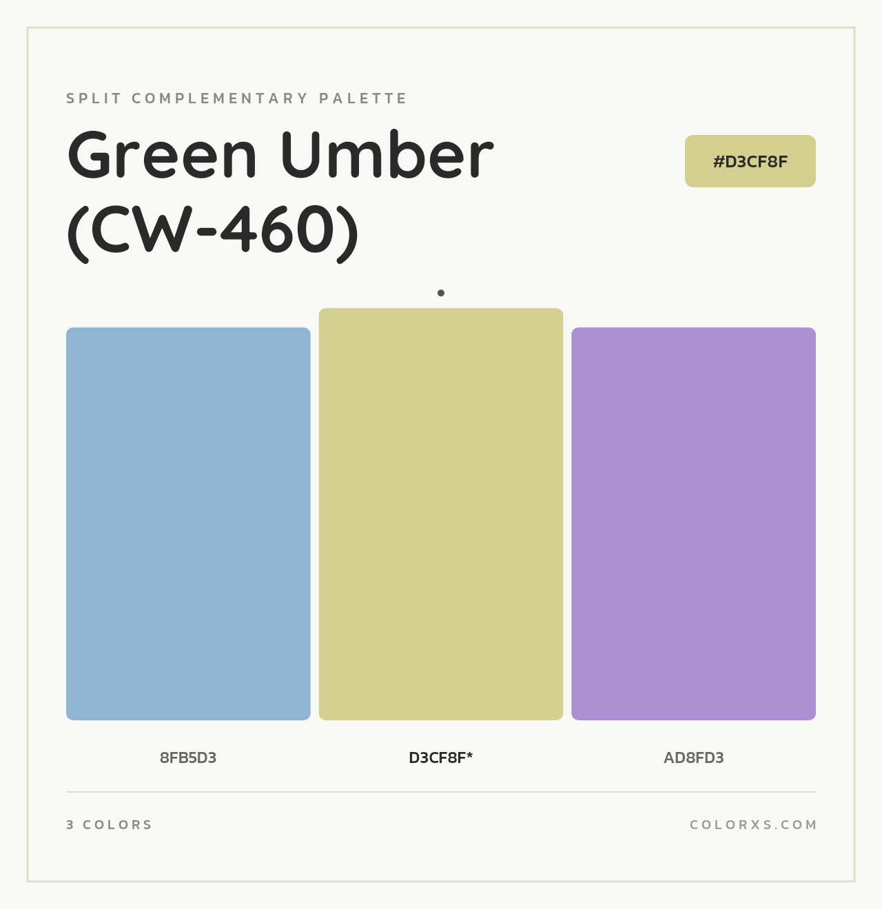 Green Umber (CW-460) - Split-Complementary Color Palette