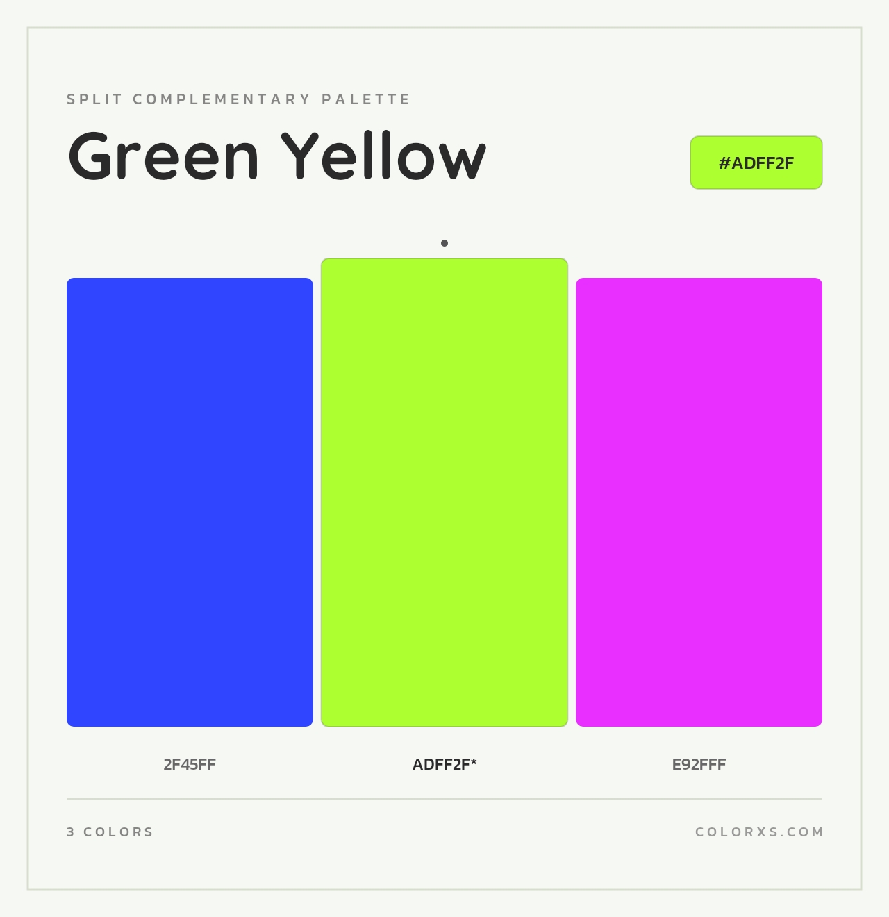 Green Yellow - Split-Complementary Color Palette