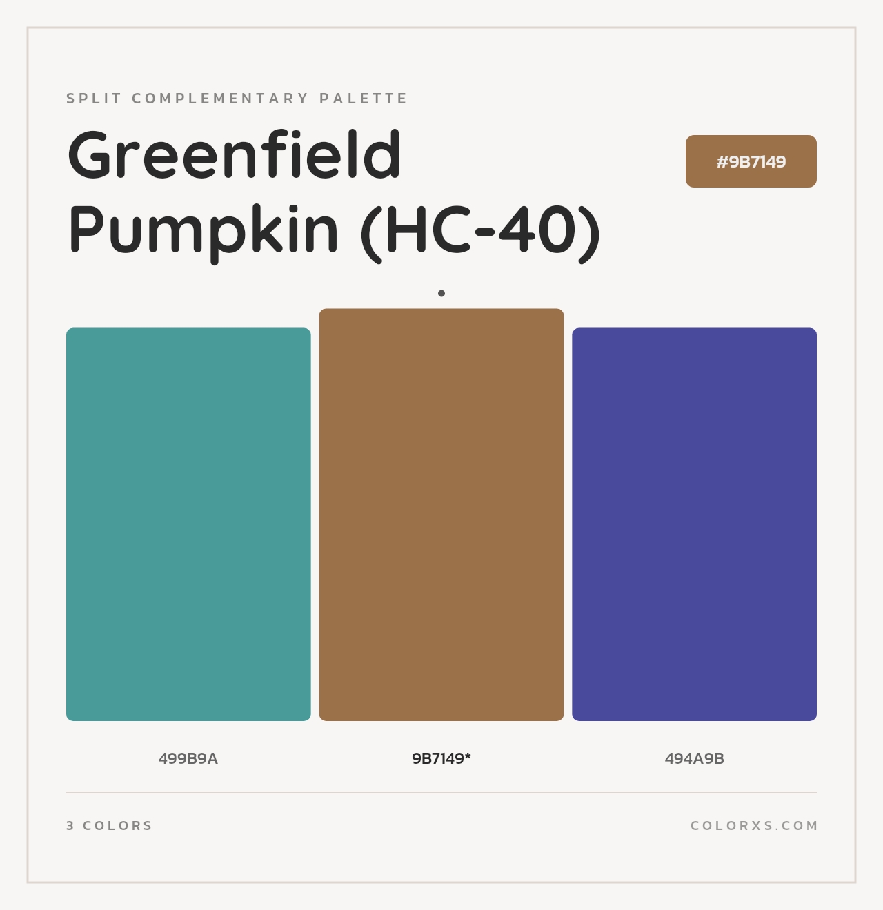 Greenfield Pumpkin (HC-40) - Split-Complementary Color Palette