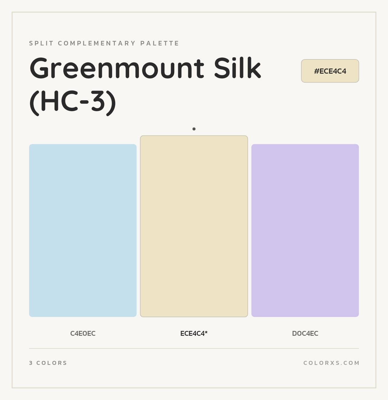 Greenmount Silk (HC-3) - Split-Complementary Color Palette