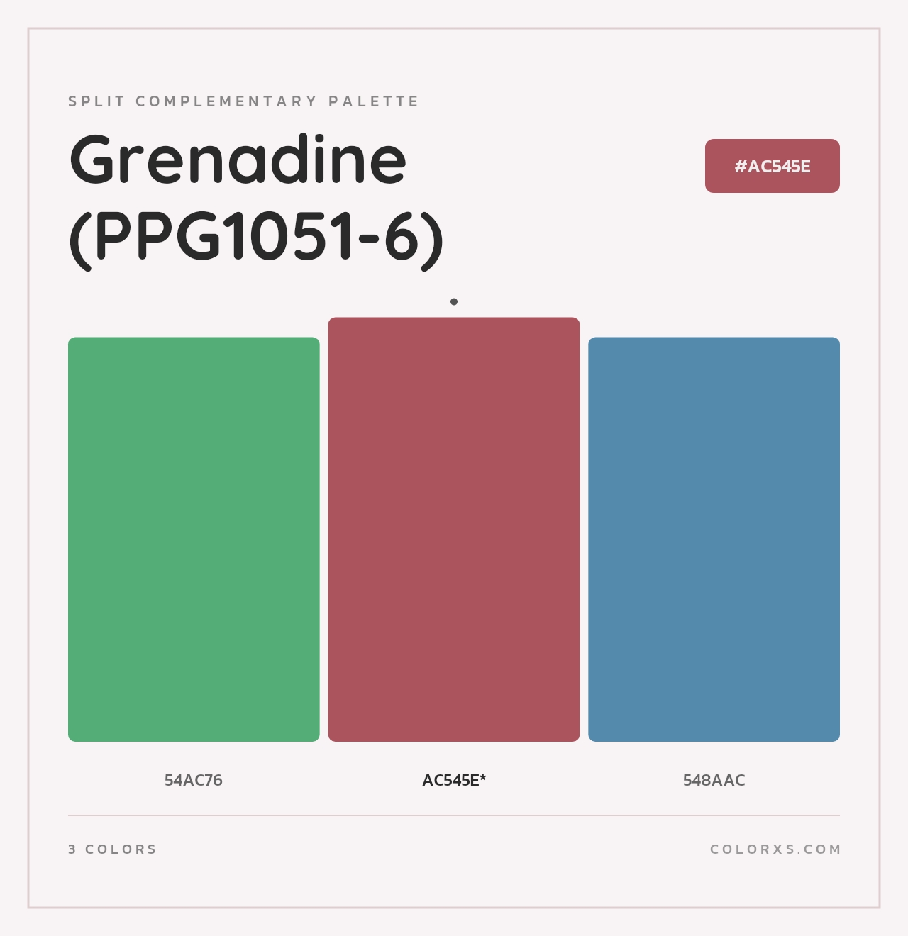 Grenadine (PPG1051-6) - Split-Complementary Color Palette