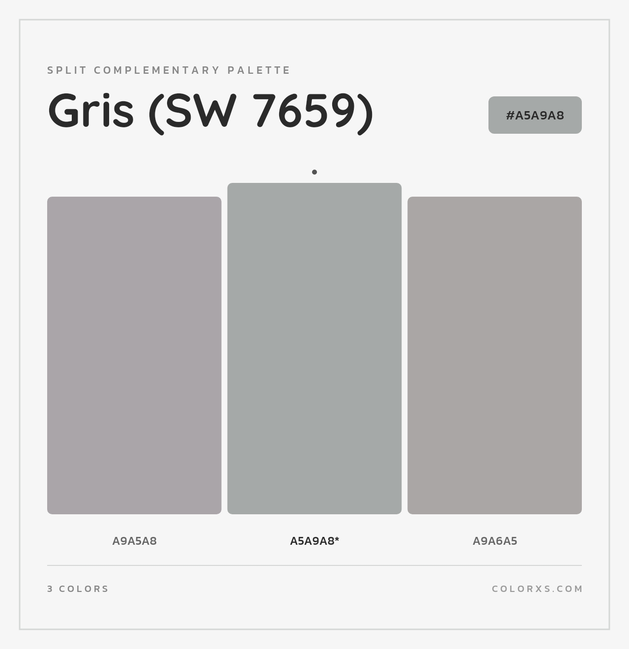 Gris (SW 7659) - Split-Complementary Color Palette