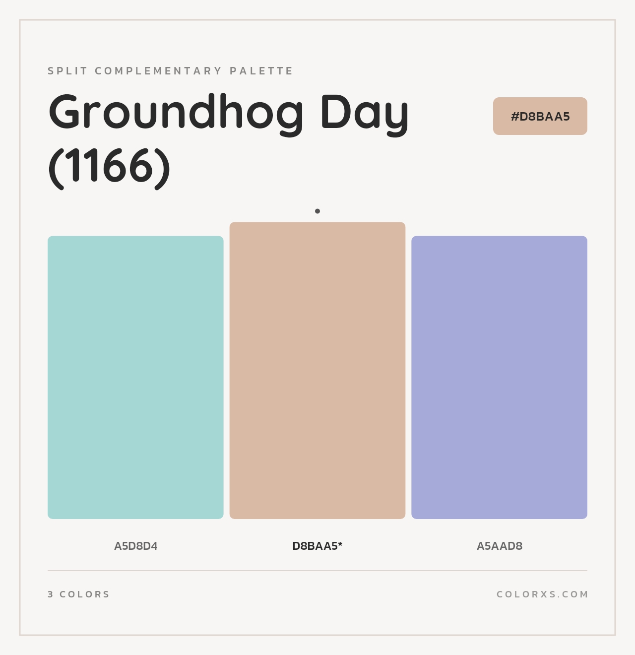 Groundhog Day (1166) - Split-Complementary Color Palette