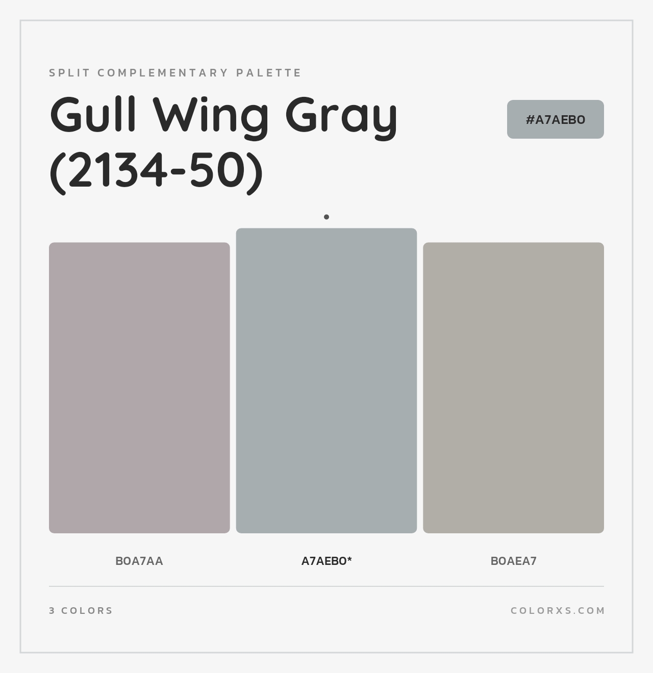 Gull Wing Gray (2134-50) - Split-Complementary Color Palette