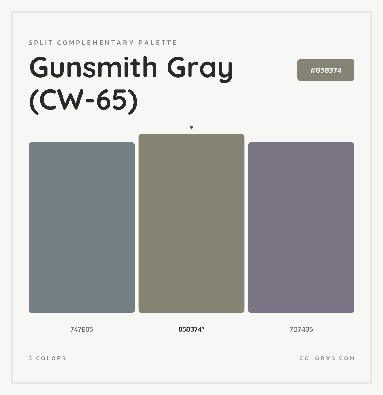 Gunsmith Gray (CW-65) - Split-Complementary Color Palette