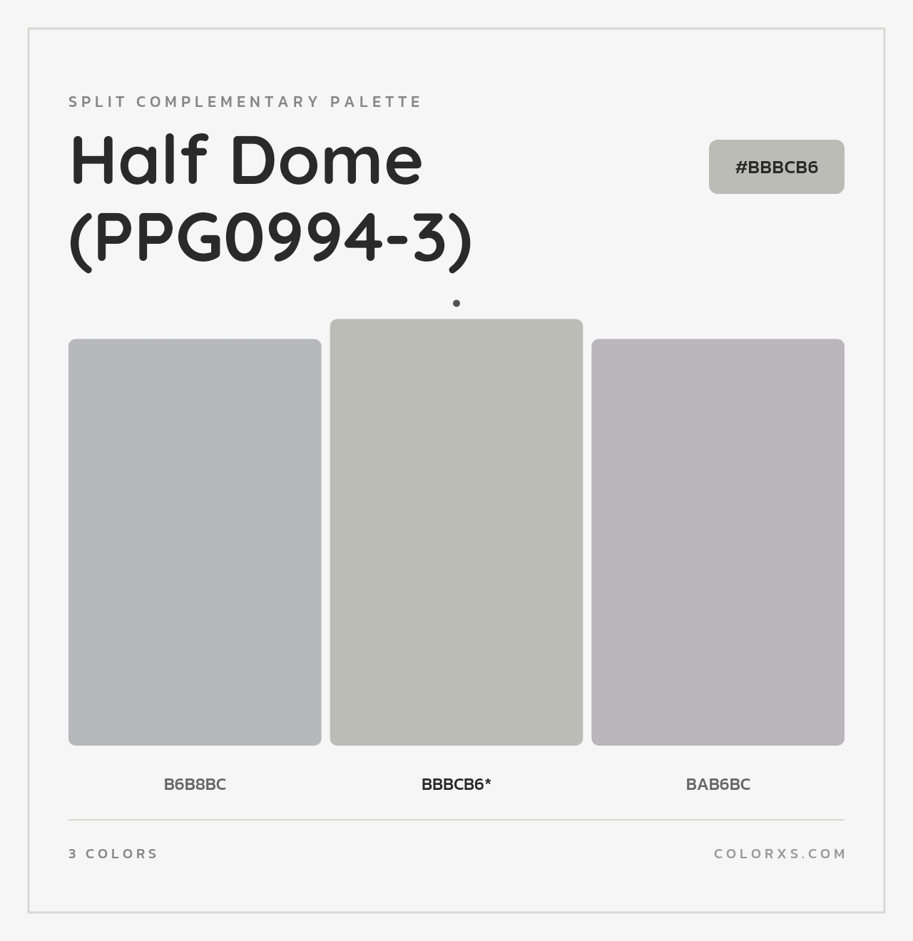 Half Dome (PPG0994-3) - Split-Complementary Color Palette