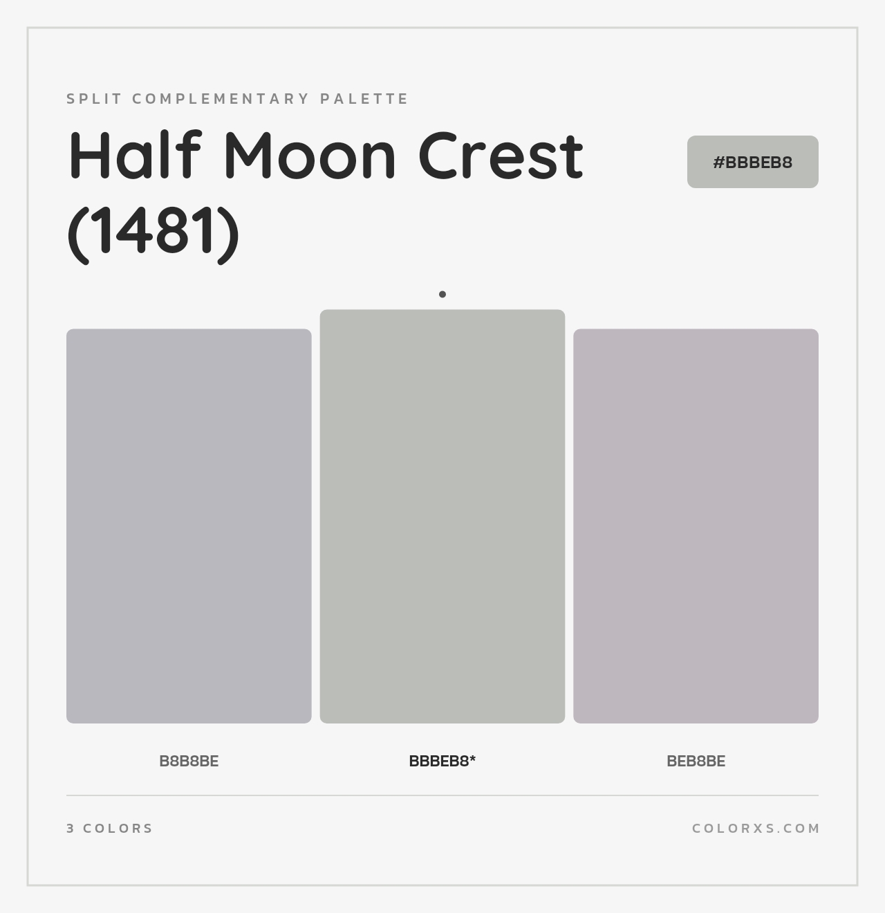 Half Moon Crest (1481) - Split-Complementary Color Palette