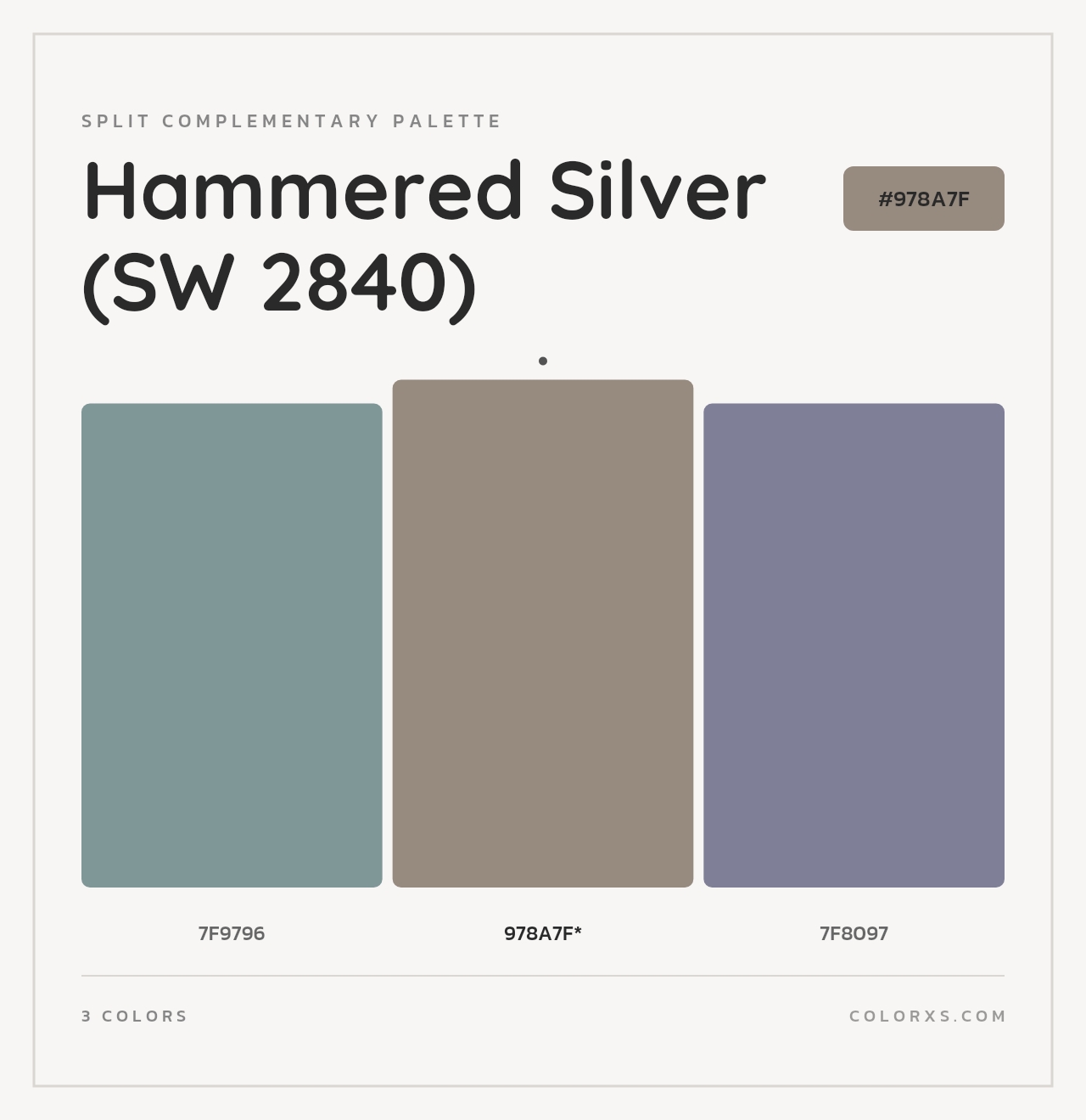 Hammered Silver (SW 2840) - Split-Complementary Color Palette