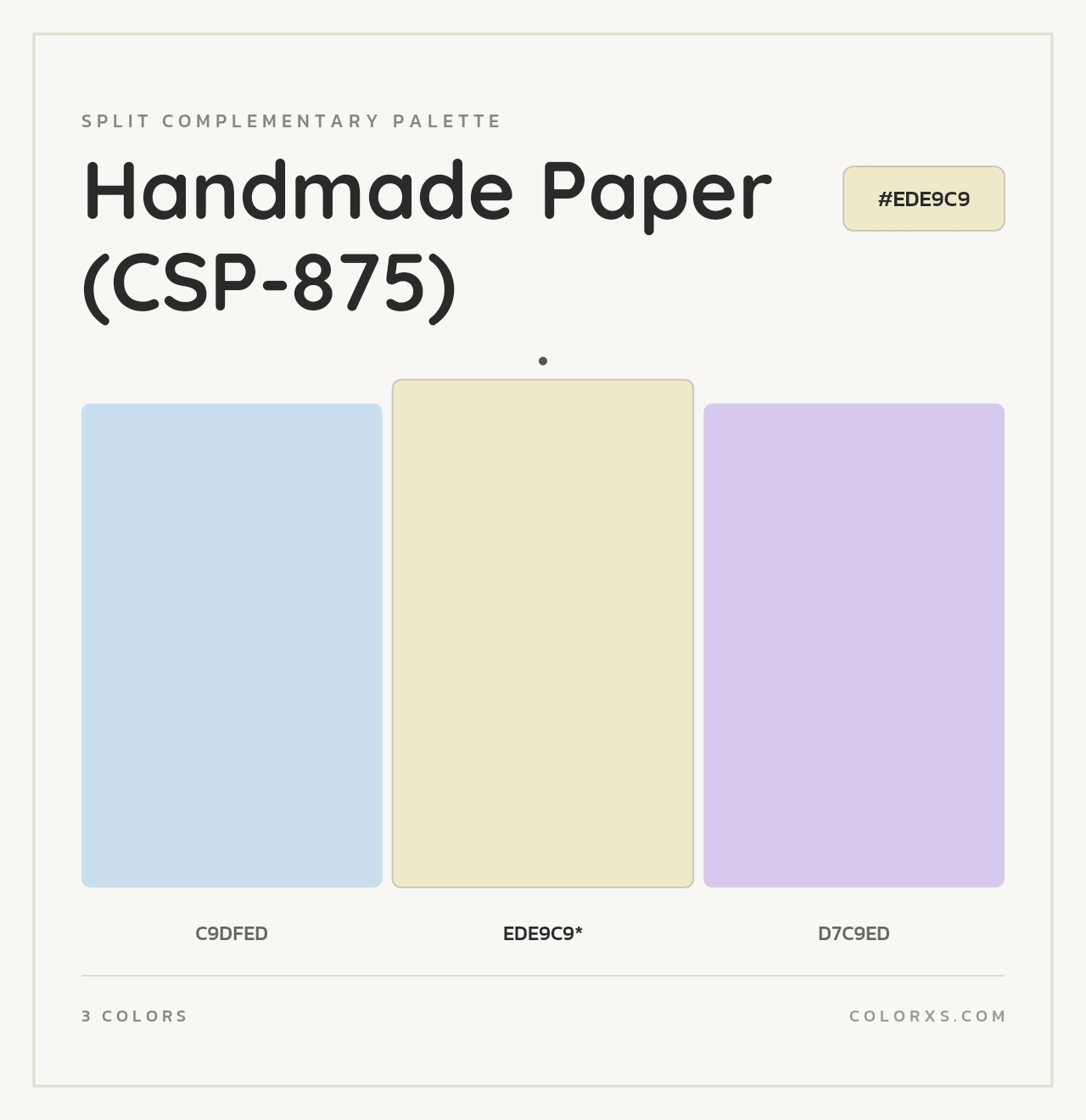 Handmade Paper (CSP-875) - Split-Complementary Color Palette