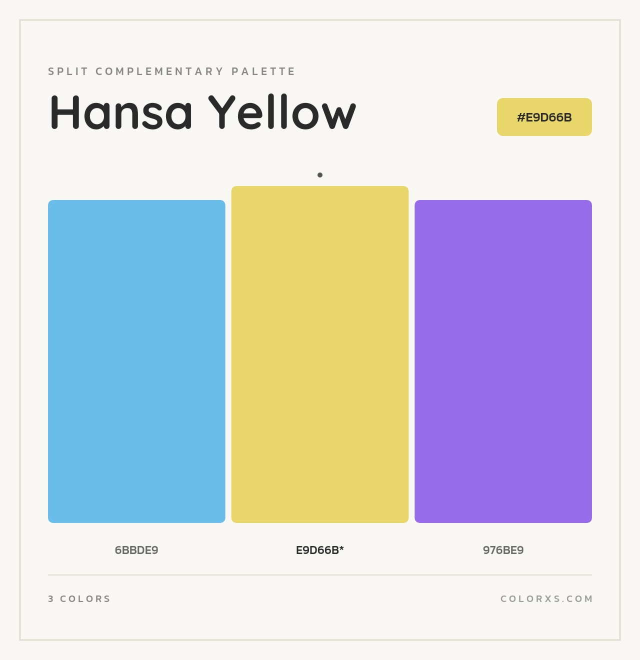 Hansa Yellow - Split-Complementary Color Palette