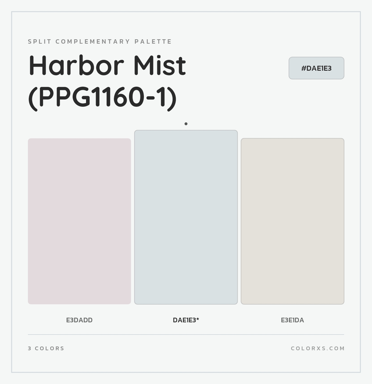 Harbor Mist (PPG1160-1) - Split-Complementary Color Palette