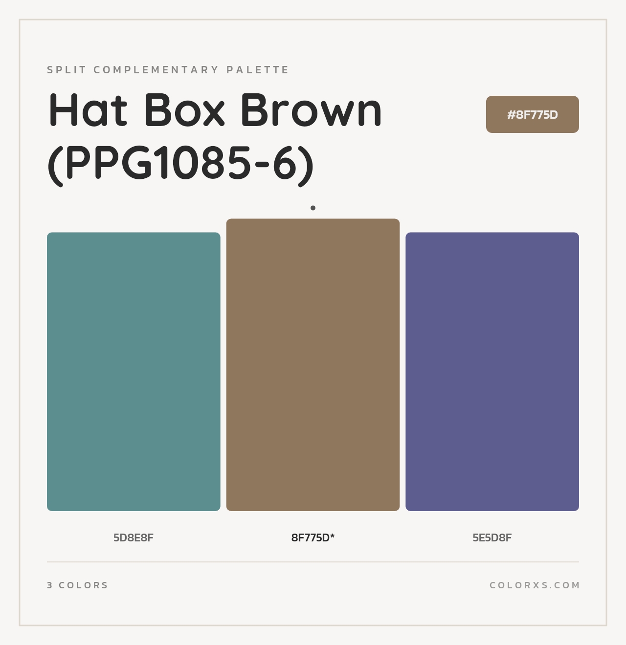 Hat Box Brown (PPG1085-6) - Split-Complementary Color Palette