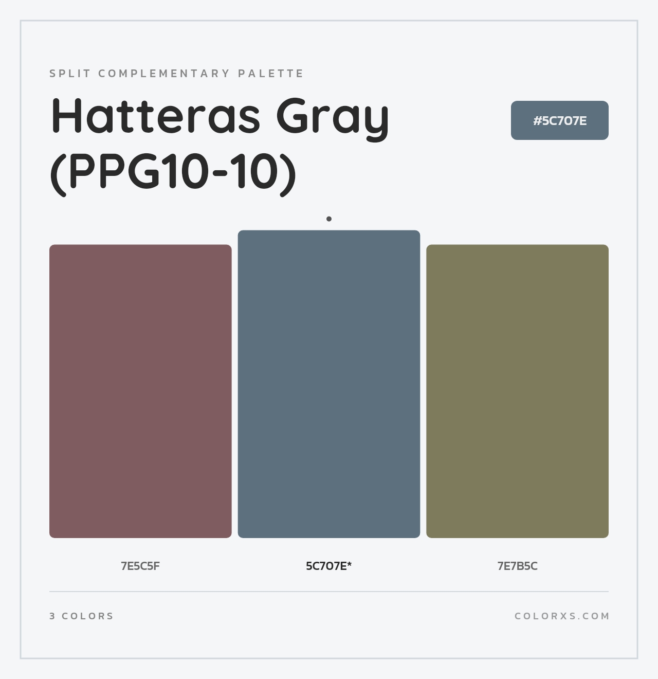 Hatteras Gray (PPG10-10) - Split-Complementary Color Palette