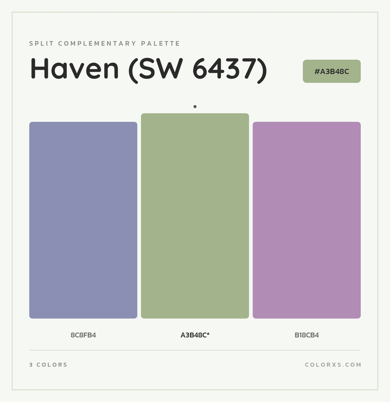 Haven (SW 6437) - Split-Complementary Color Palette