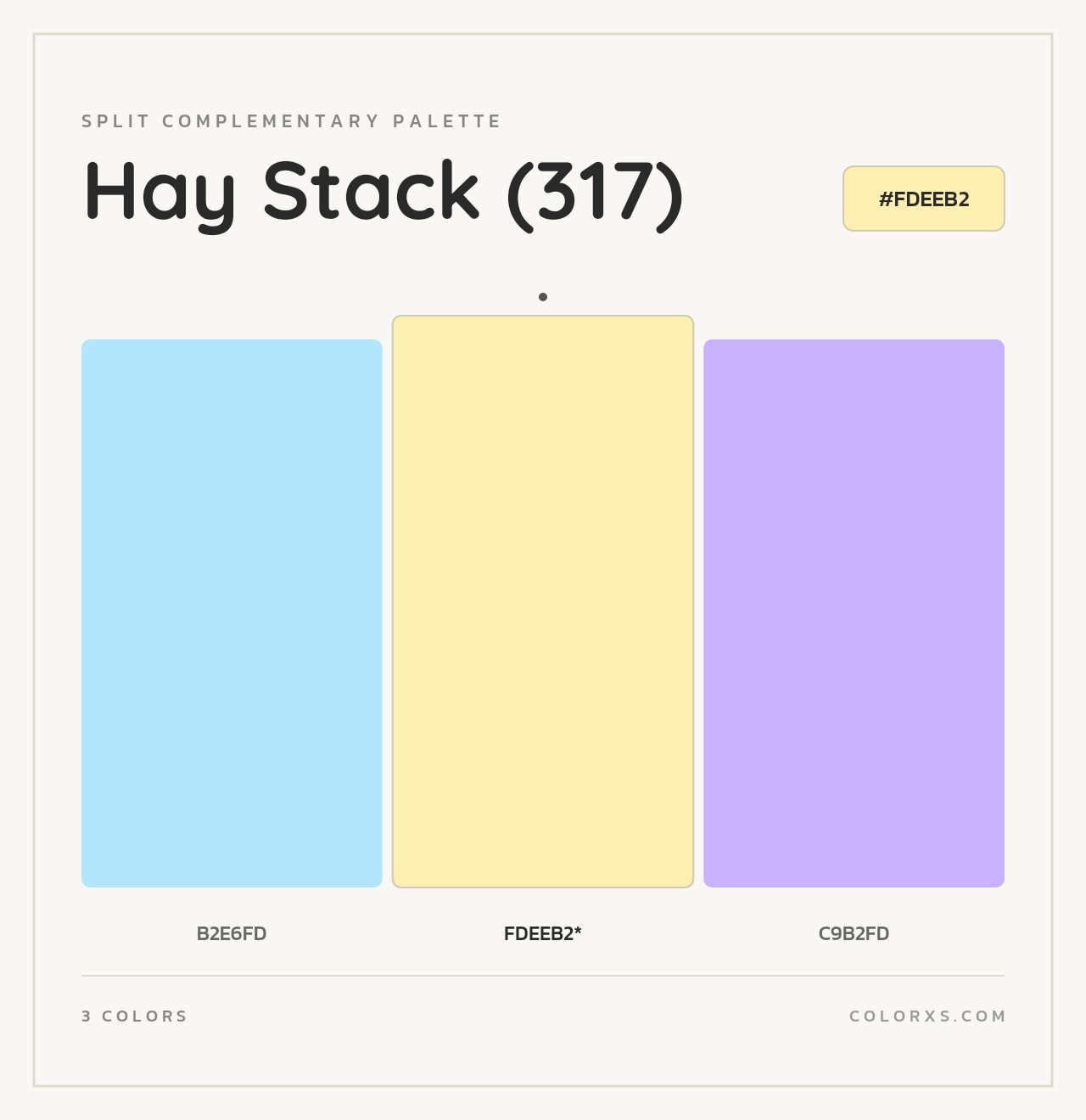 Hay Stack (317) - Split-Complementary Color Palette