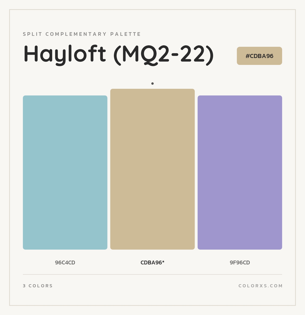 Hayloft (MQ2-22) - Split-Complementary Color Palette