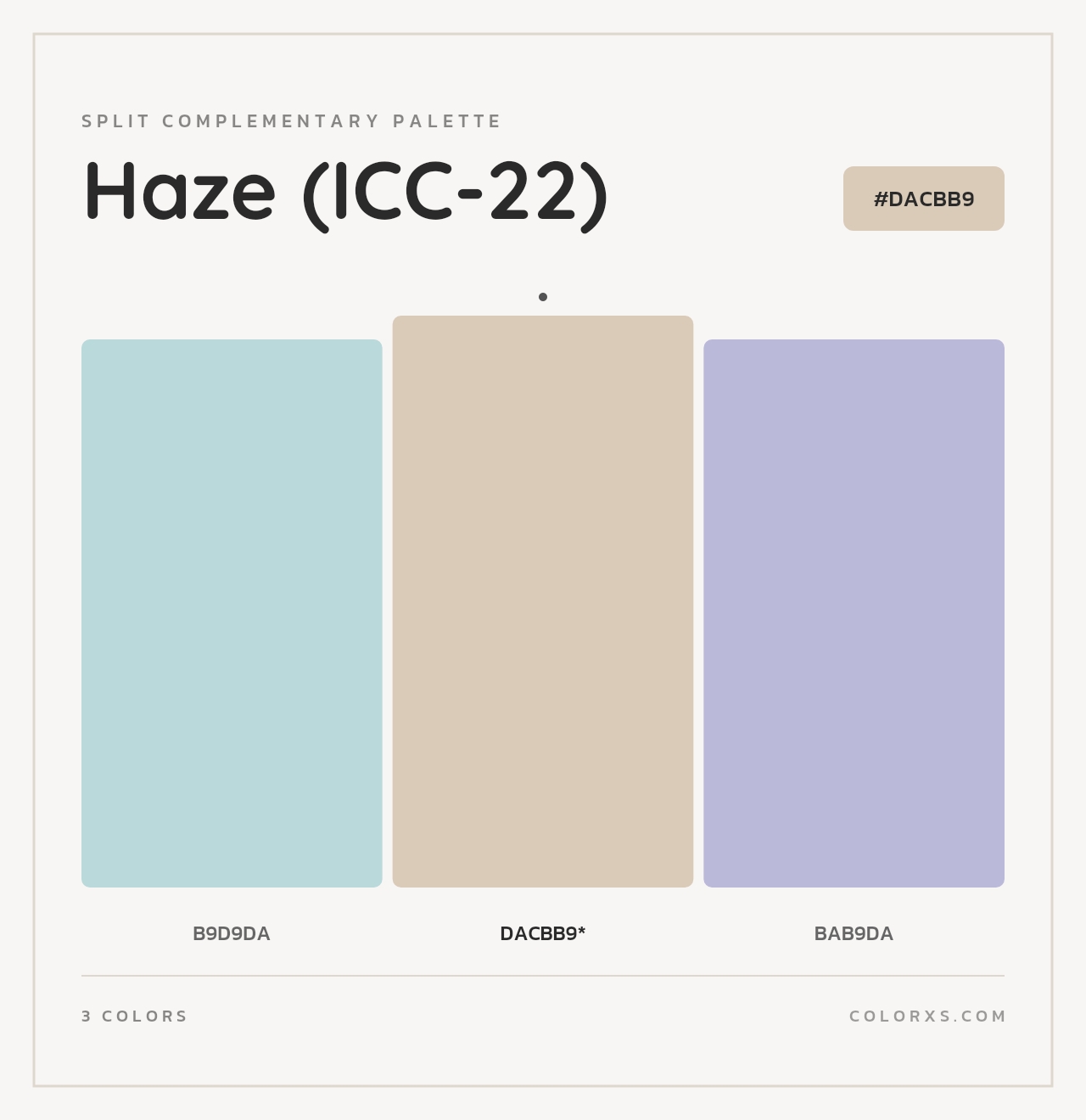 Haze (ICC-22) - Split-Complementary Color Palette