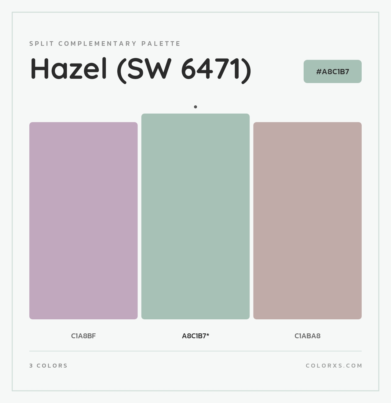Hazel (SW 6471) - Split-Complementary Color Palette