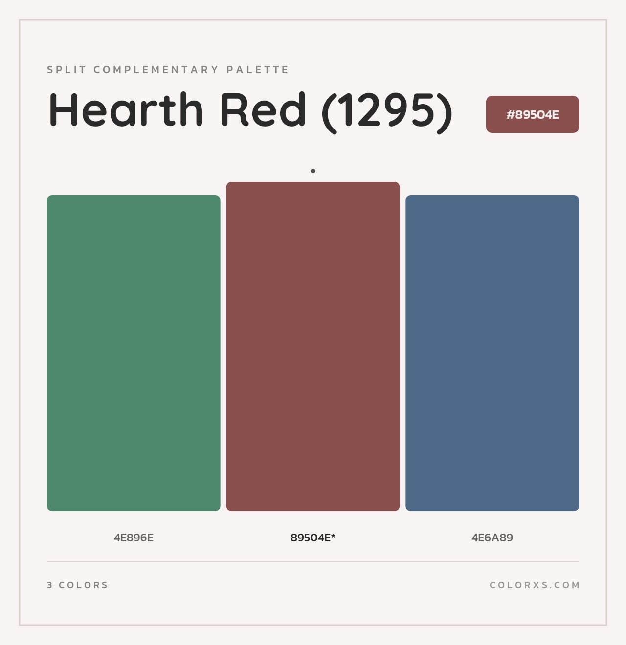 Hearth Red (1295) - Split-Complementary Color Palette