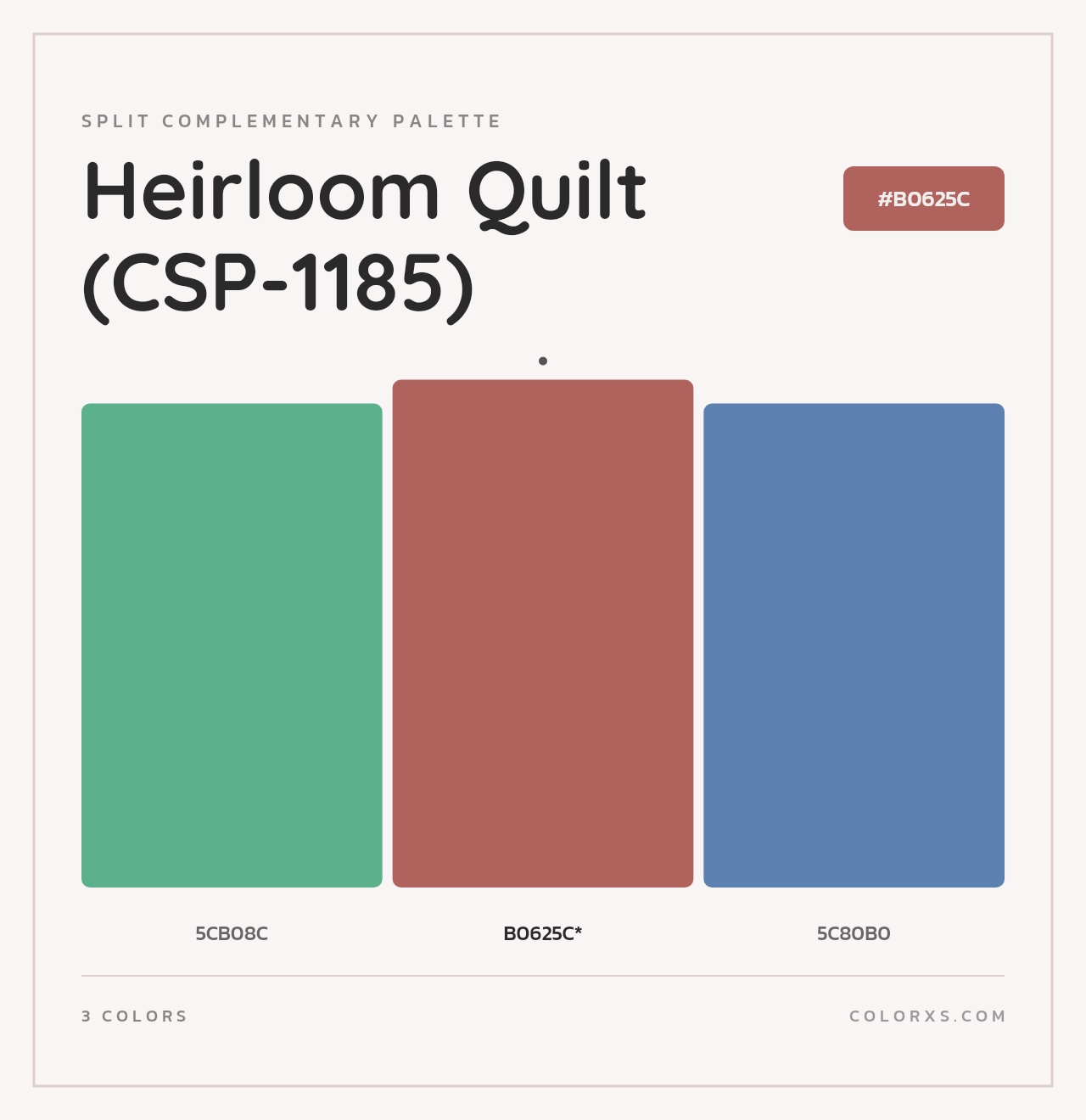 Heirloom Quilt (CSP-1185) - Split-Complementary Color Palette