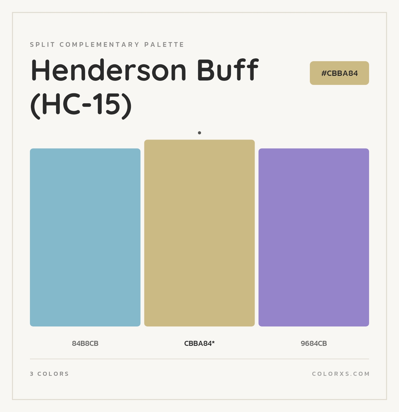Henderson Buff (HC-15) - Split-Complementary Color Palette
