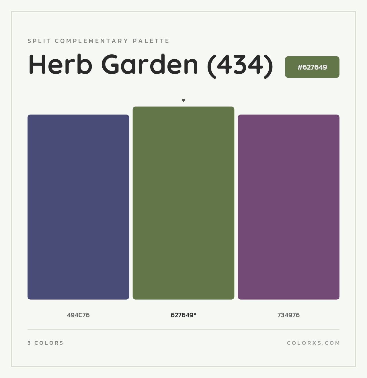 Herb Garden (434) - Split-Complementary Color Palette