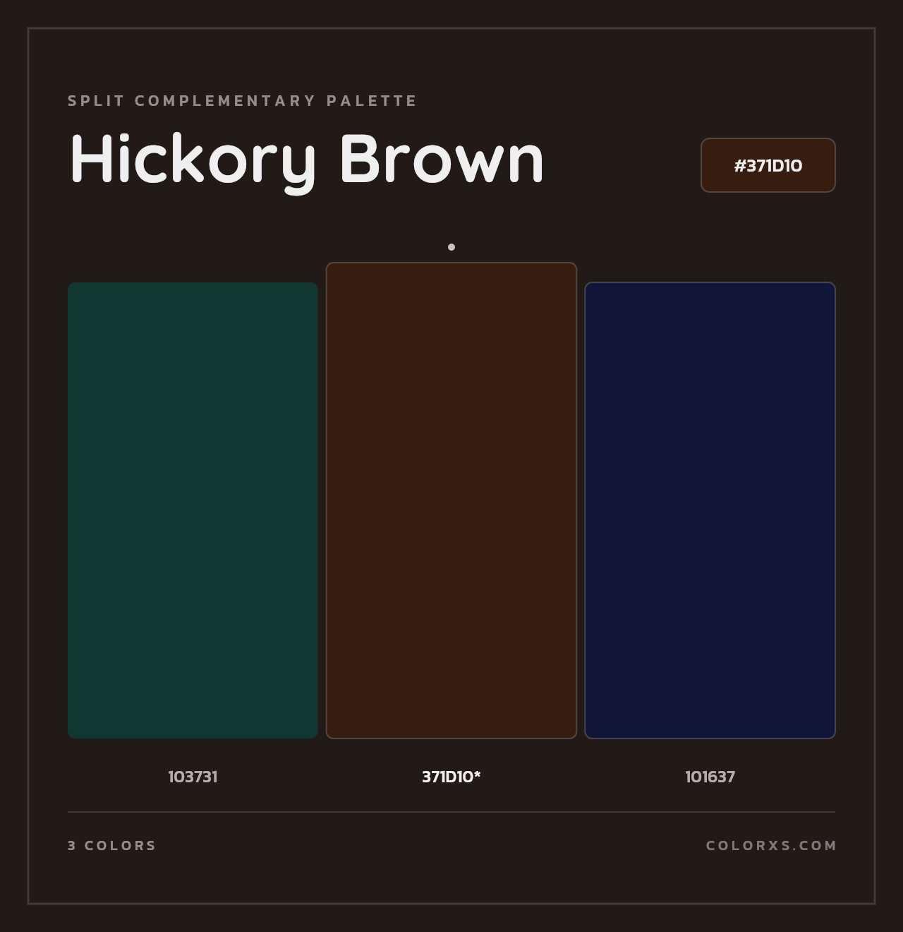Hickory Brown - Split-Complementary Color Palette