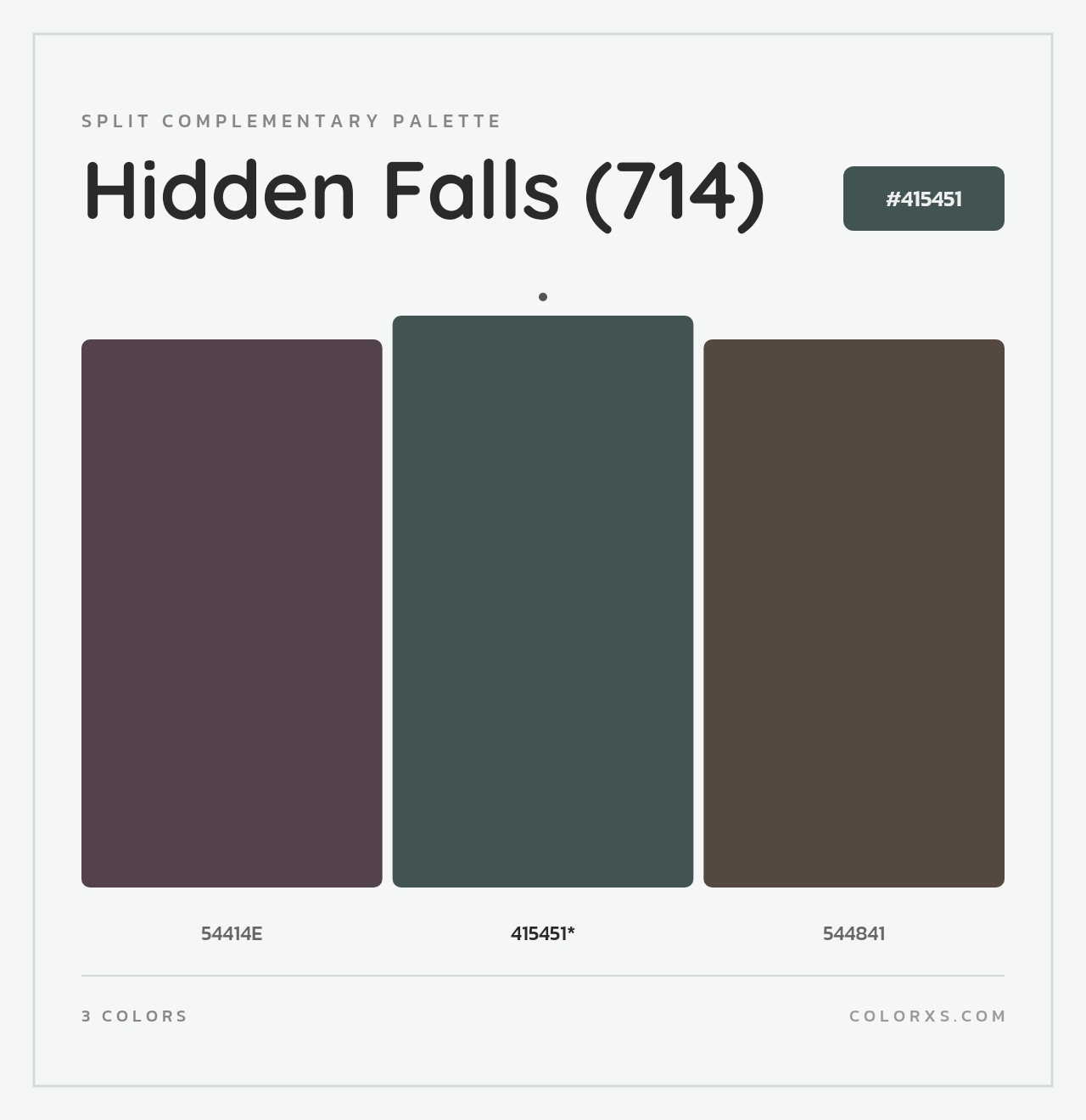 Hidden Falls (714) - Split-Complementary Color Palette
