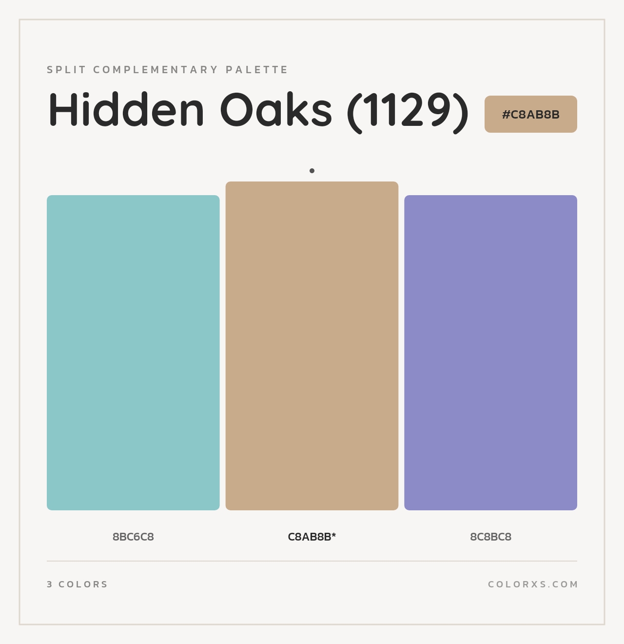 Hidden Oaks (1129) - Split-Complementary Color Palette