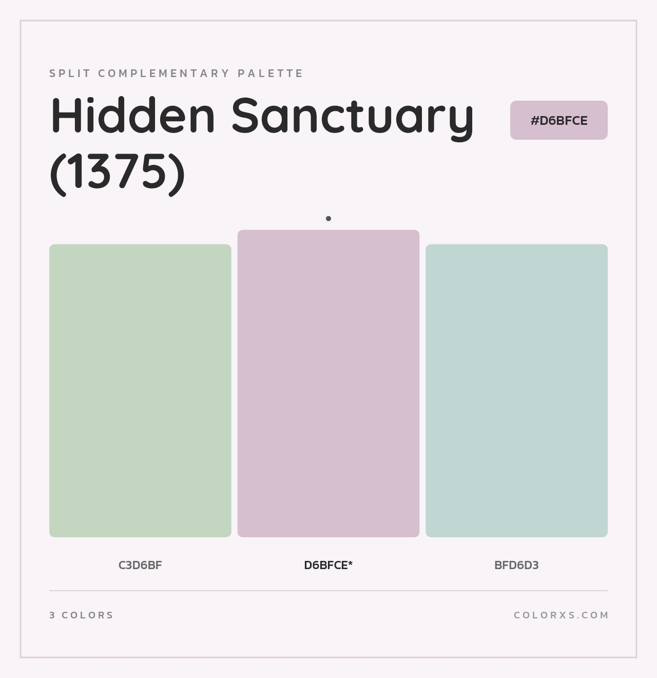 Hidden Sanctuary (1375) - Split-Complementary Color Palette