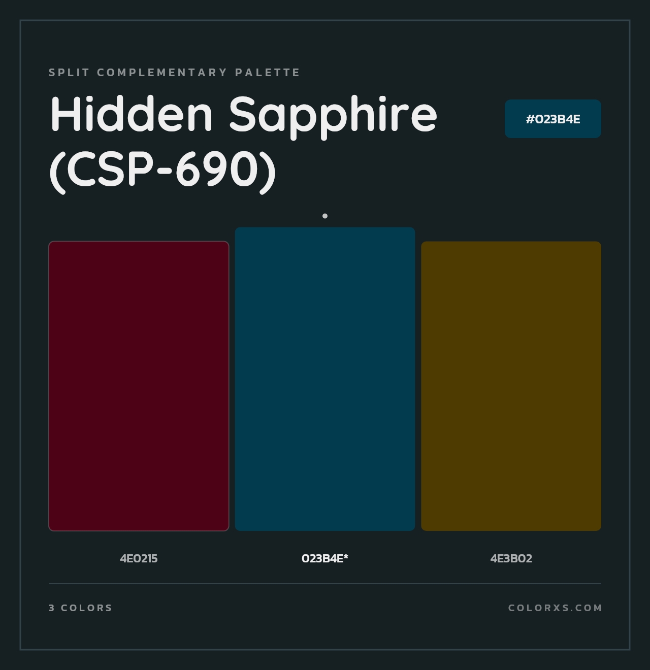 Hidden Sapphire (CSP-690) - Split-Complementary Color Palette