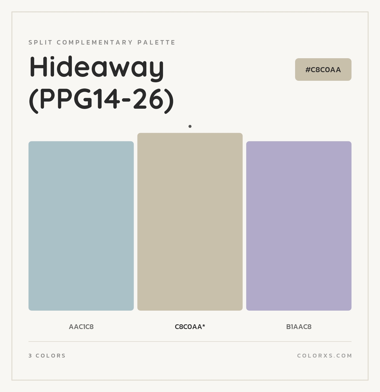 Hideaway (PPG14-26) - Split-Complementary Color Palette
