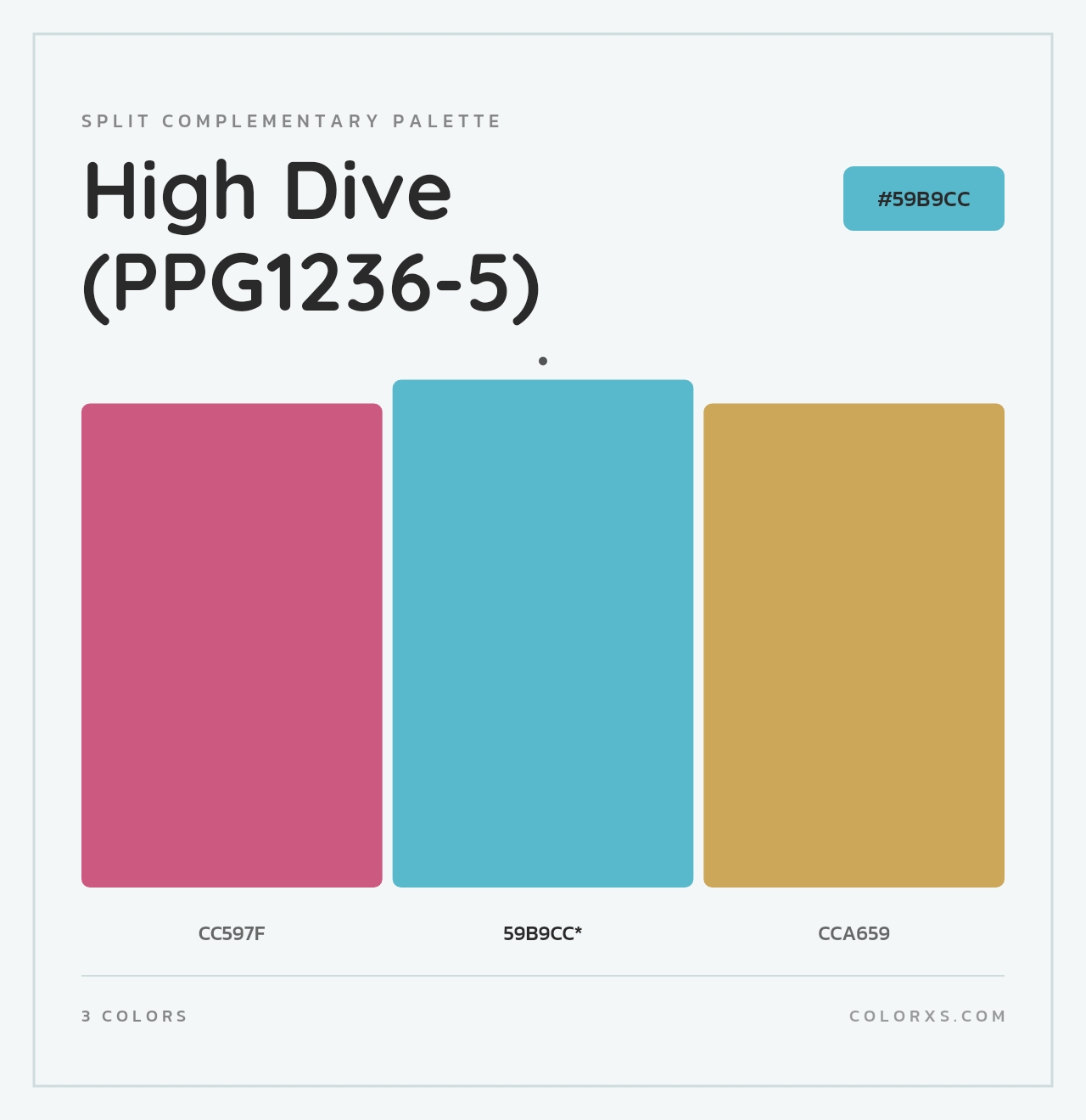 High Dive (PPG1236-5) - Split-Complementary Color Palette