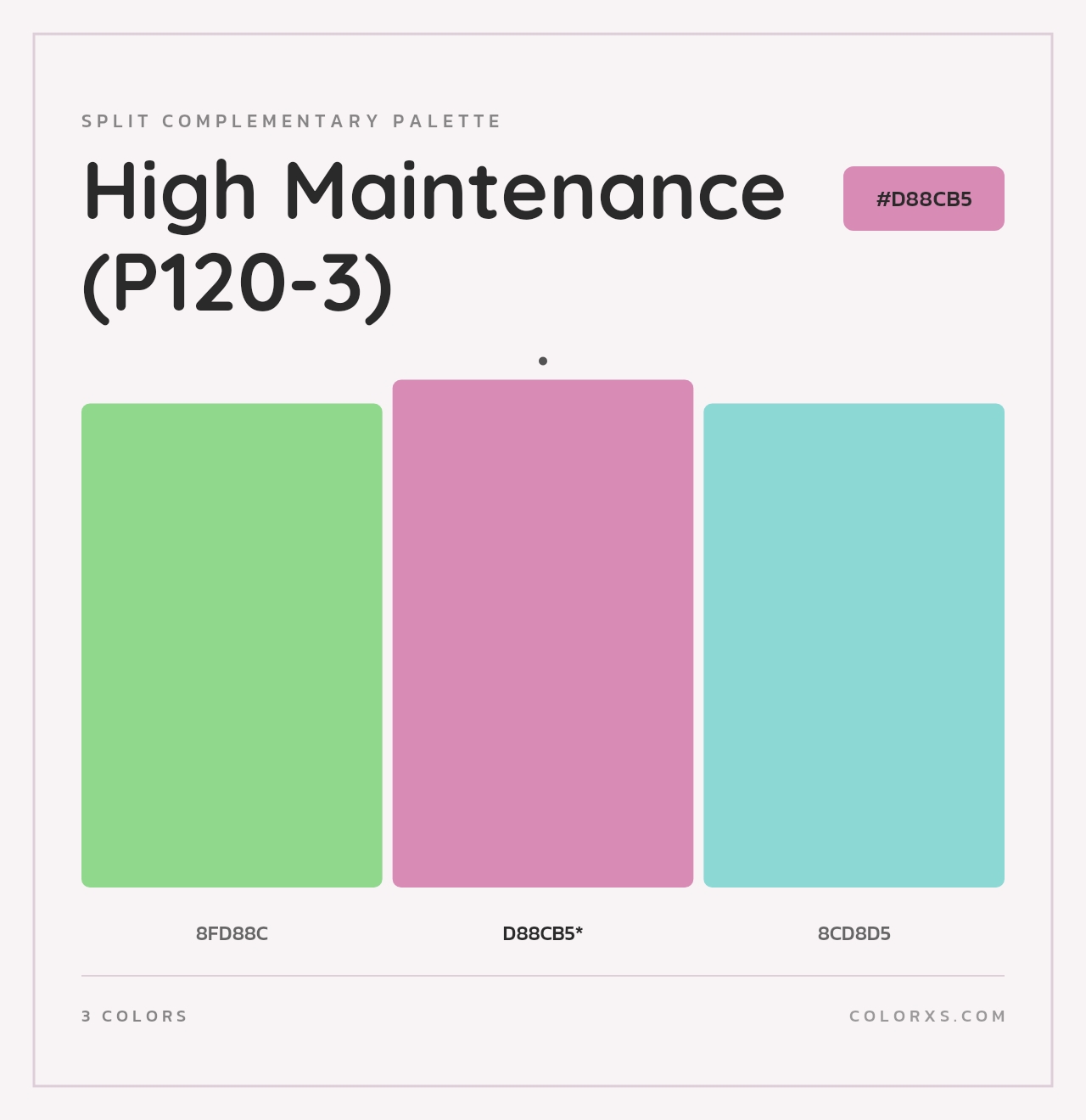 High Maintenance (P120-3) - Split-Complementary Color Palette