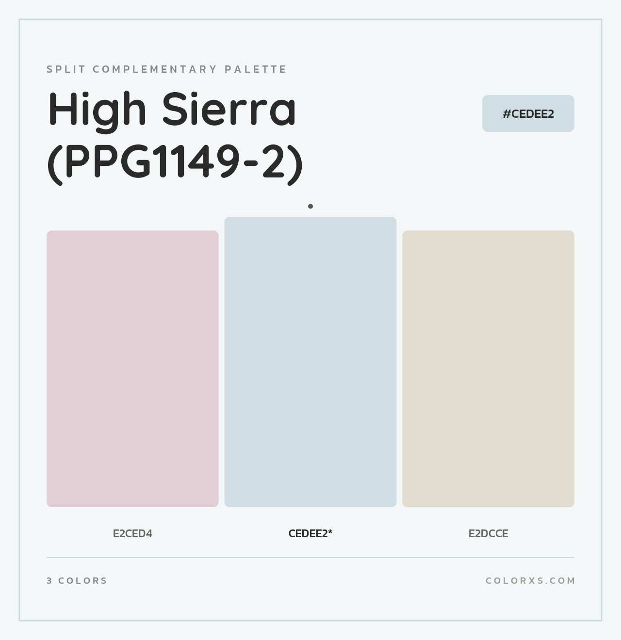 High Sierra (PPG1149-2) - Split-Complementary Color Palette