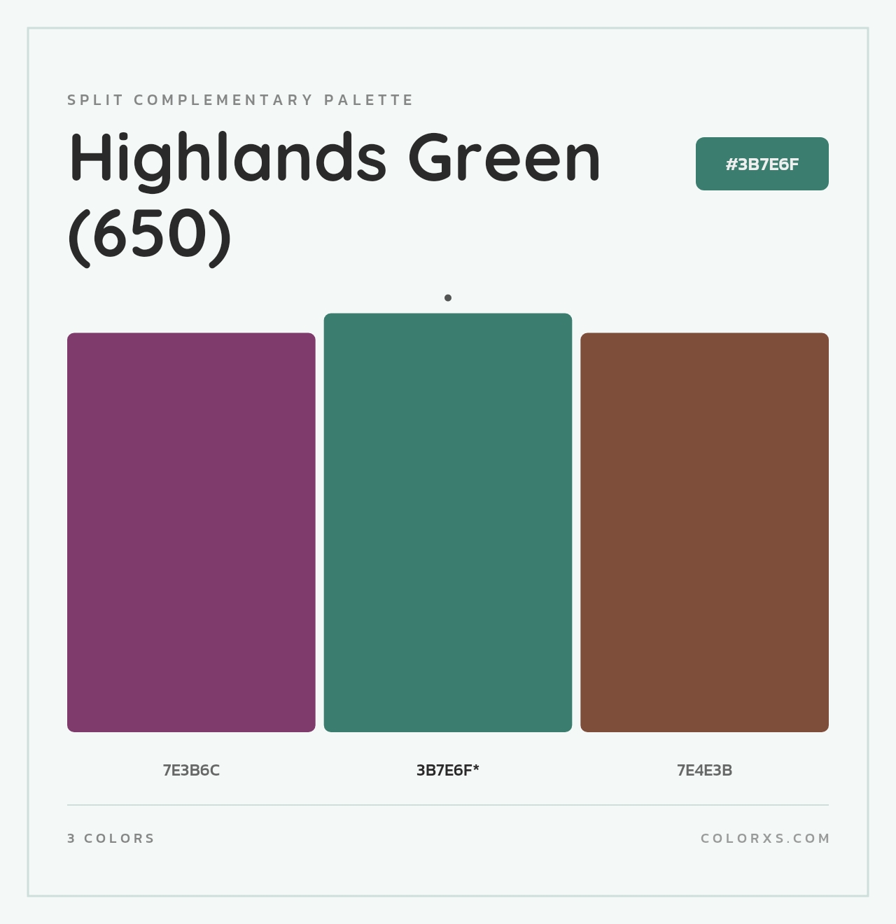 Highlands Green (650) - Split-Complementary Color Palette