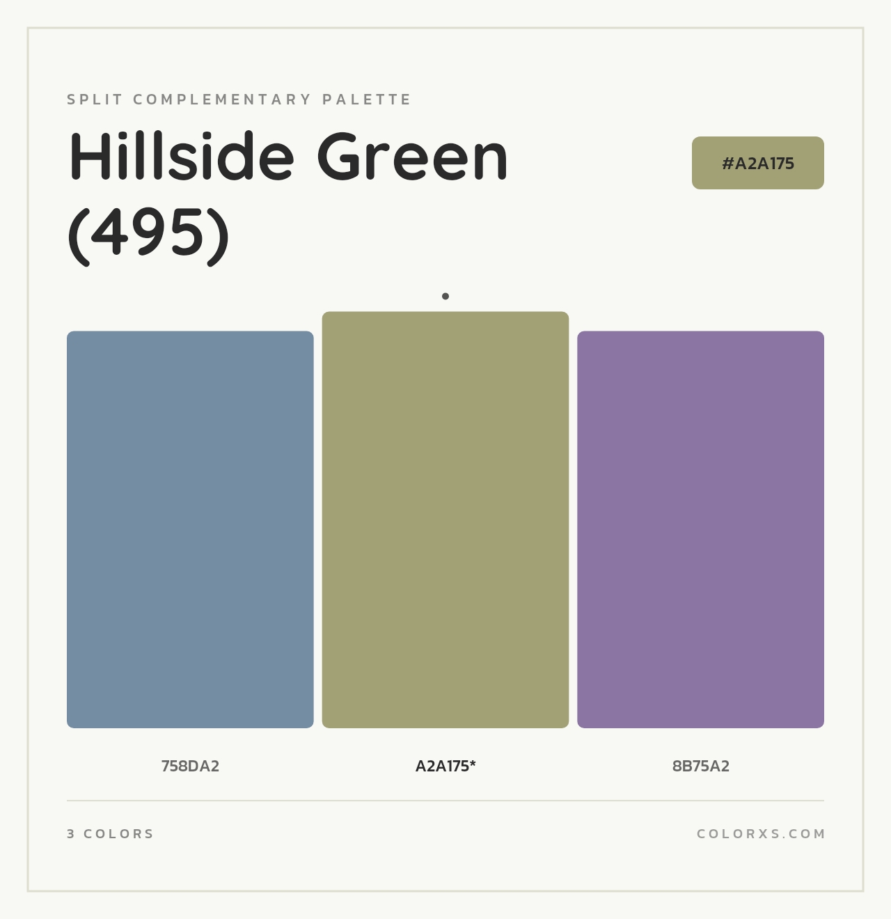 Hillside Green (495) - Split-Complementary Color Palette