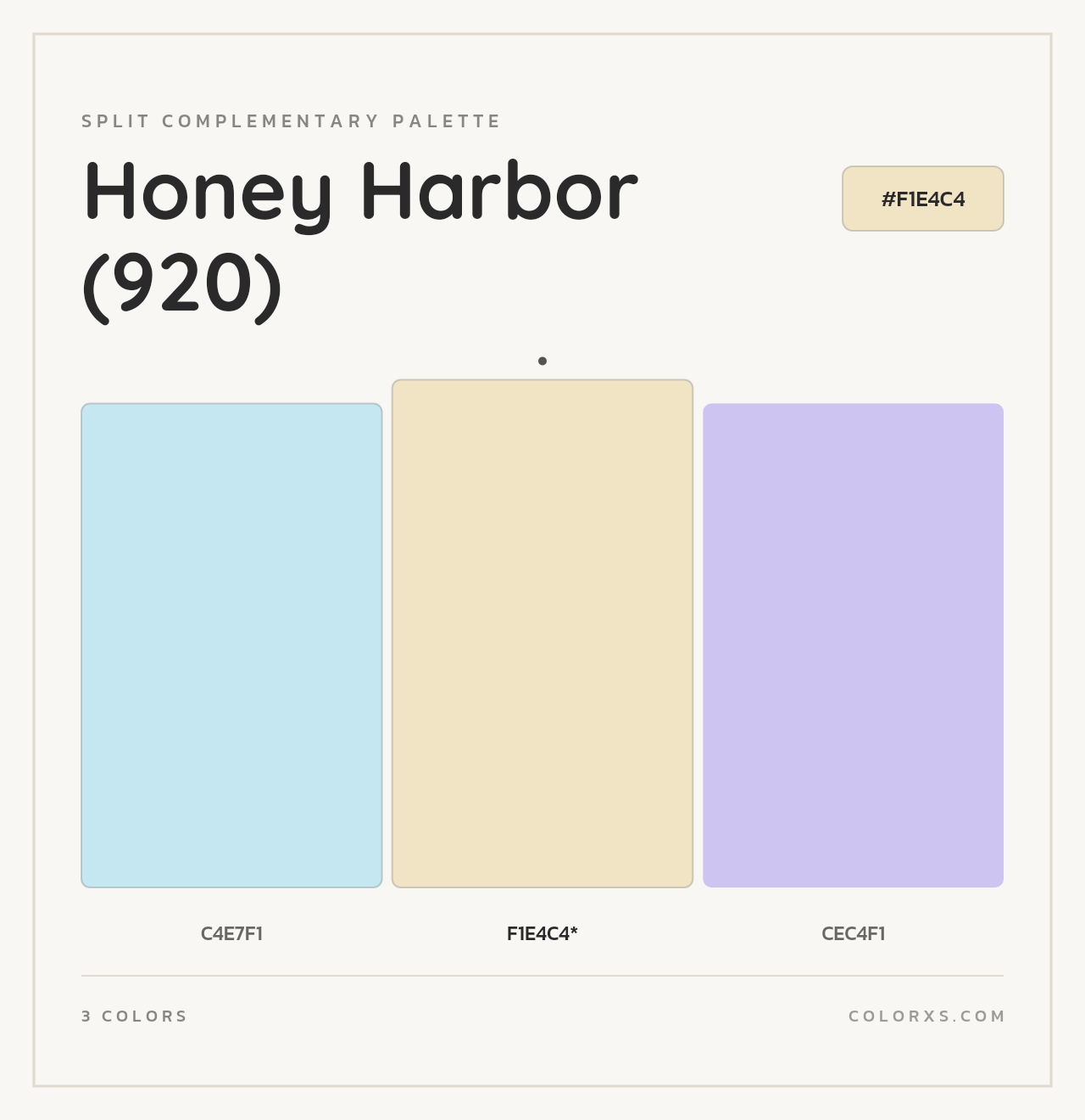 Honey Harbor (920) - Split-Complementary Color Palette
