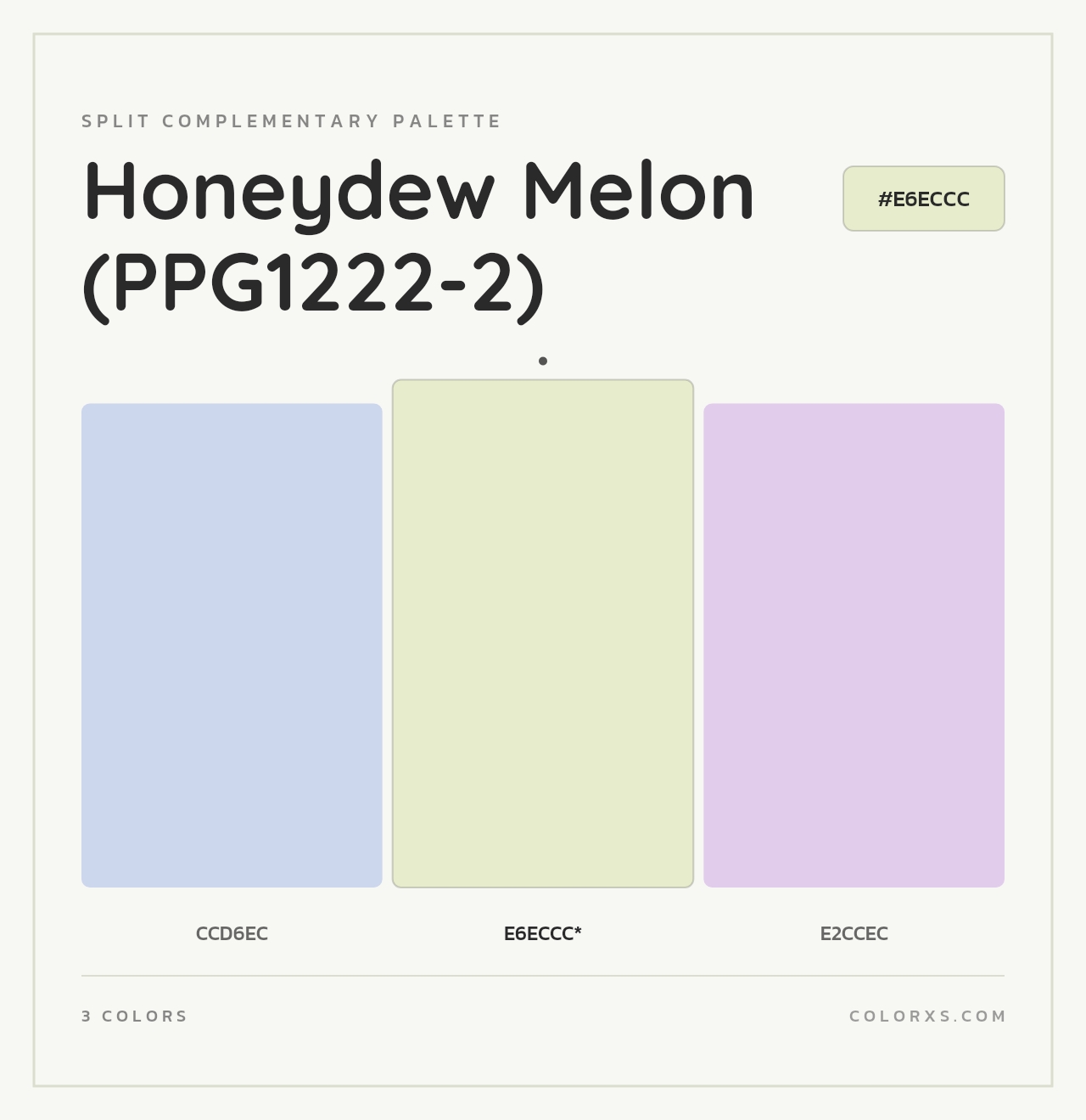 Honeydew Melon (PPG1222-2) - Split-Complementary Color Palette