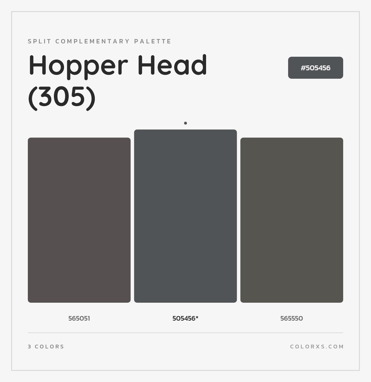 Hopper Head (305) - Split-Complementary Color Palette