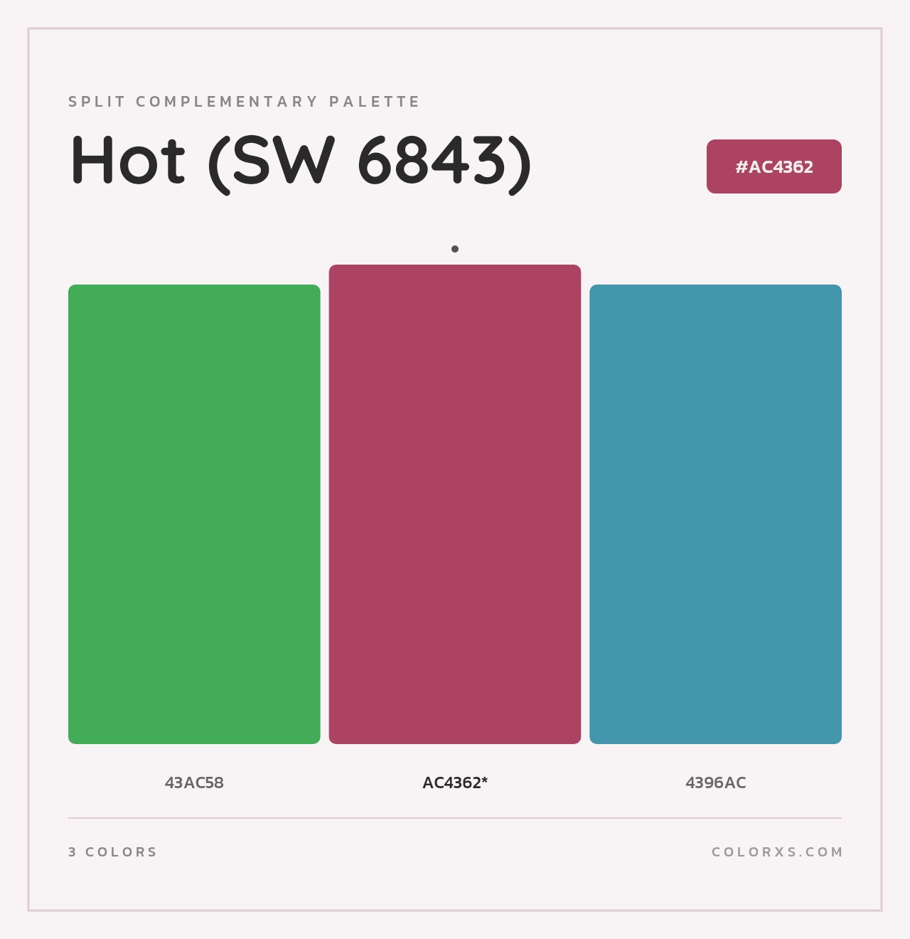 Hot (SW 6843) - Split-Complementary Color Palette