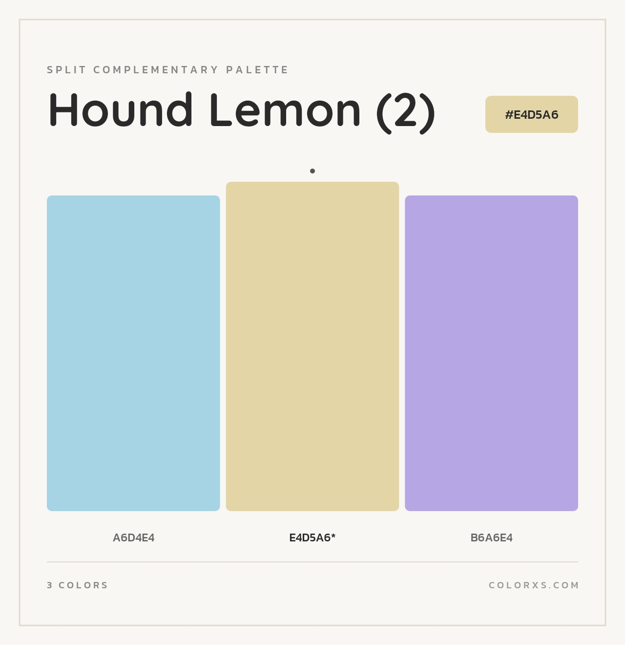 Hound Lemon (2) - Split-Complementary Color Palette