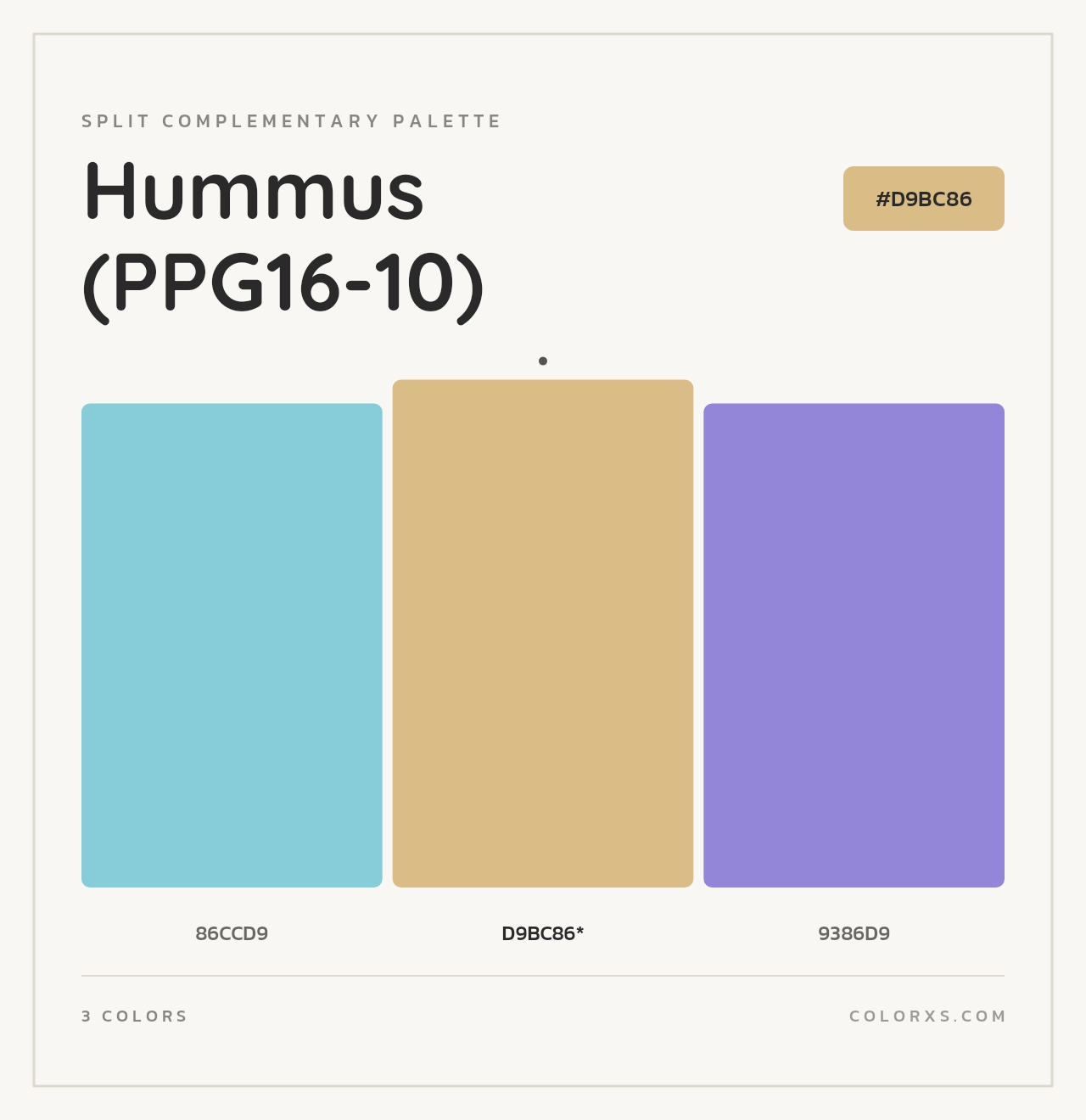 Hummus (PPG16-10) - Split-Complementary Color Palette