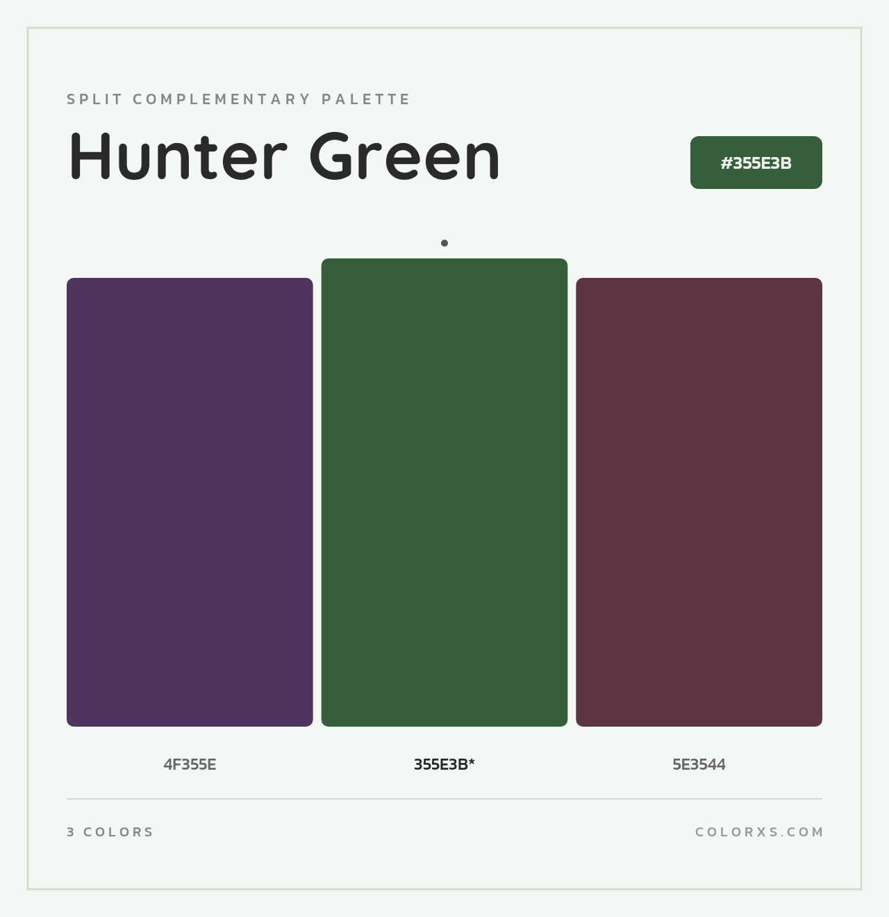 Hunter Green - Split-Complementary Color Palette