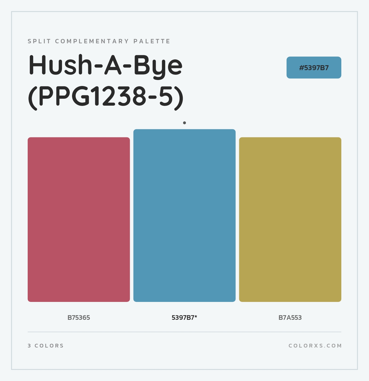 Hush-A-Bye (PPG1238-5) - Split-Complementary Color Palette