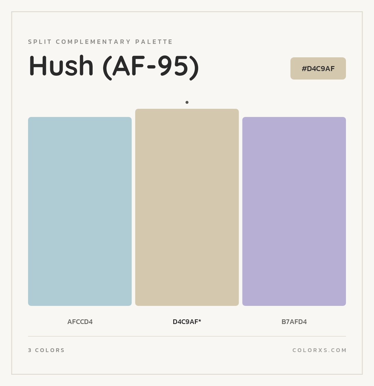 Hush (AF-95) - Split-Complementary Color Palette