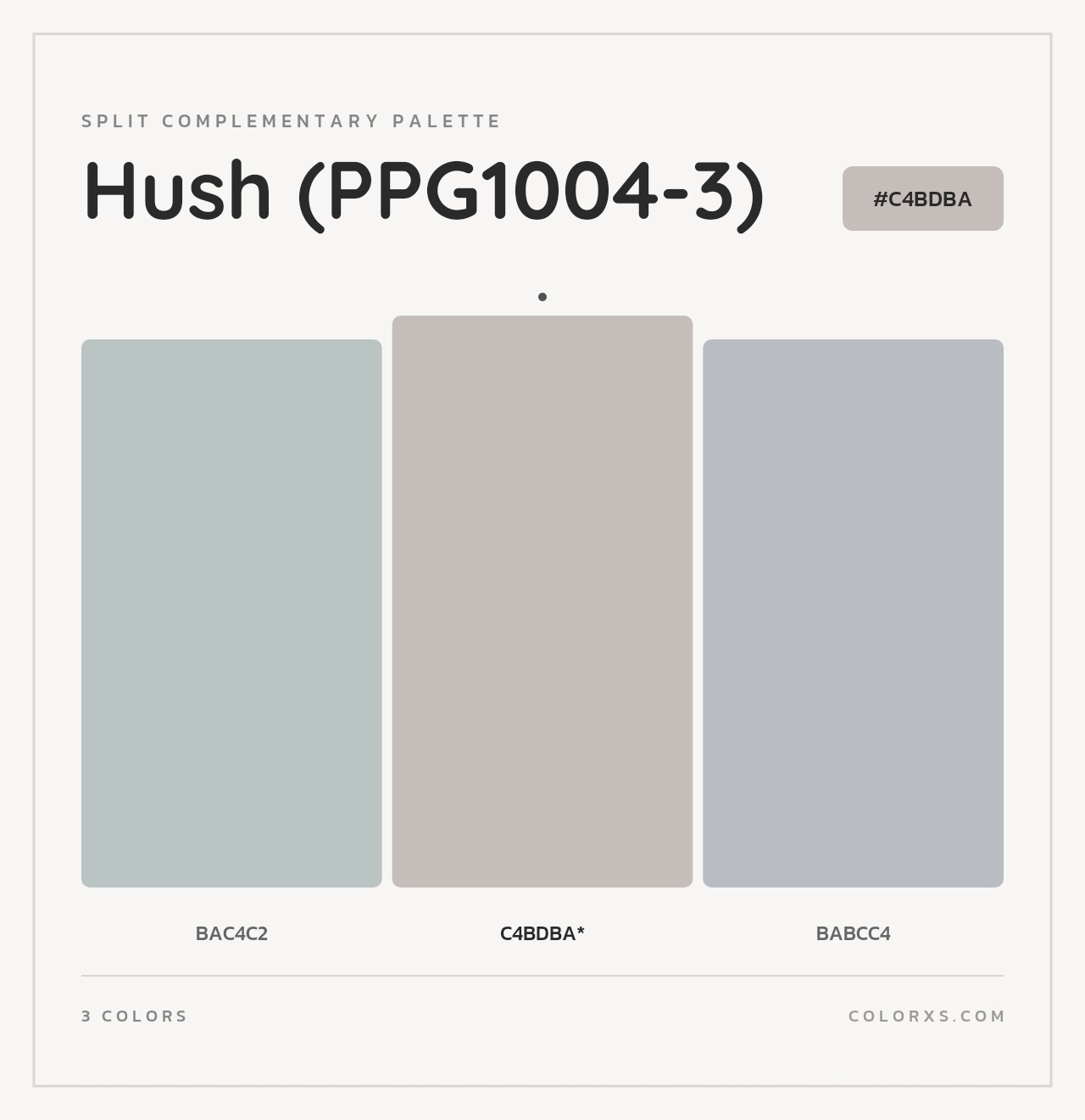Hush (PPG1004-3) - Split-Complementary Color Palette