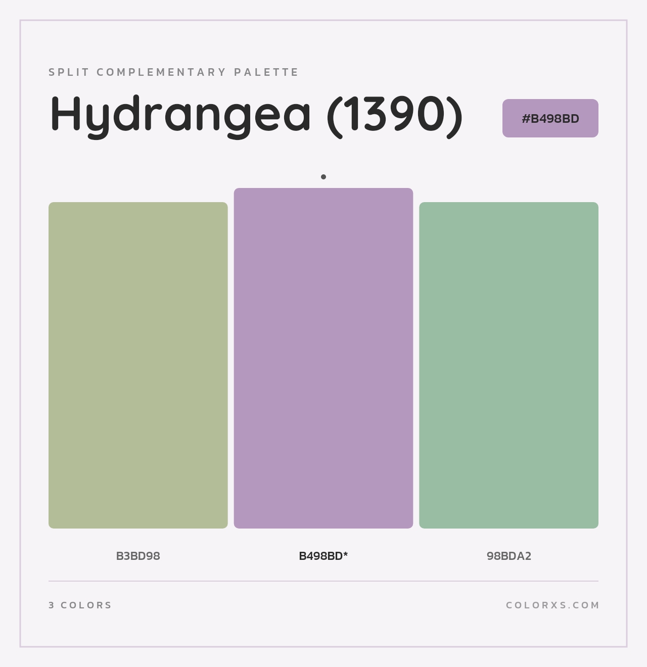 Hydrangea (1390) - Split-Complementary Color Palette